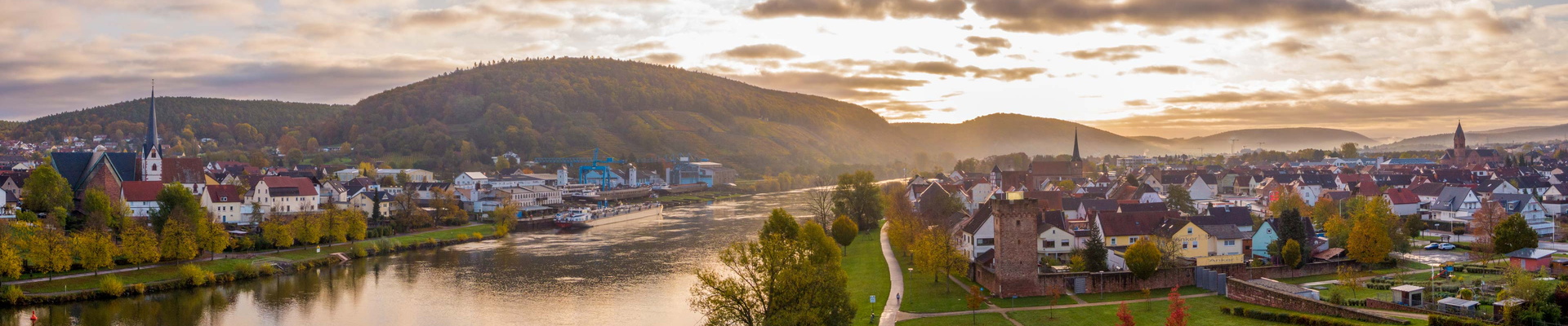 Blick auf Wörth und Erlenbach